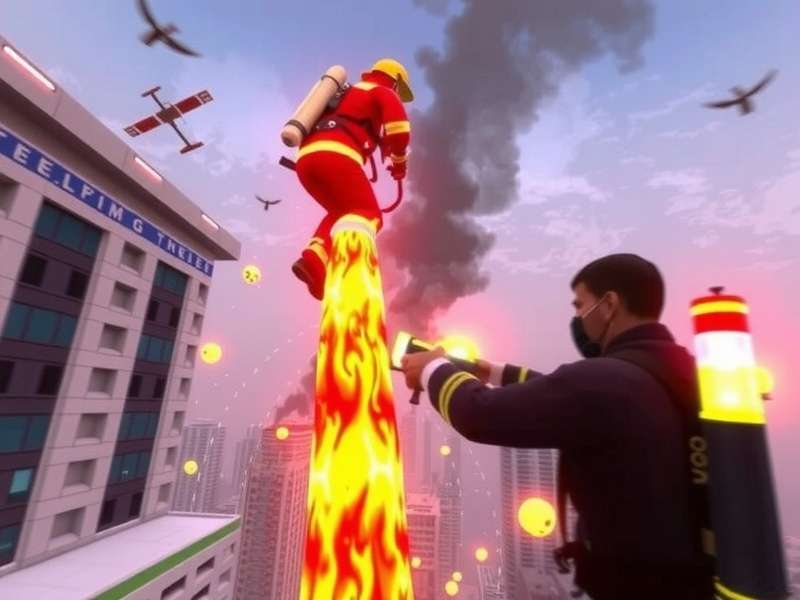 Free Fire Fighter - Mumbai Fire Rescue Mission Free Fire Fighter gameplay showing Mumbai high-rise fire rescue